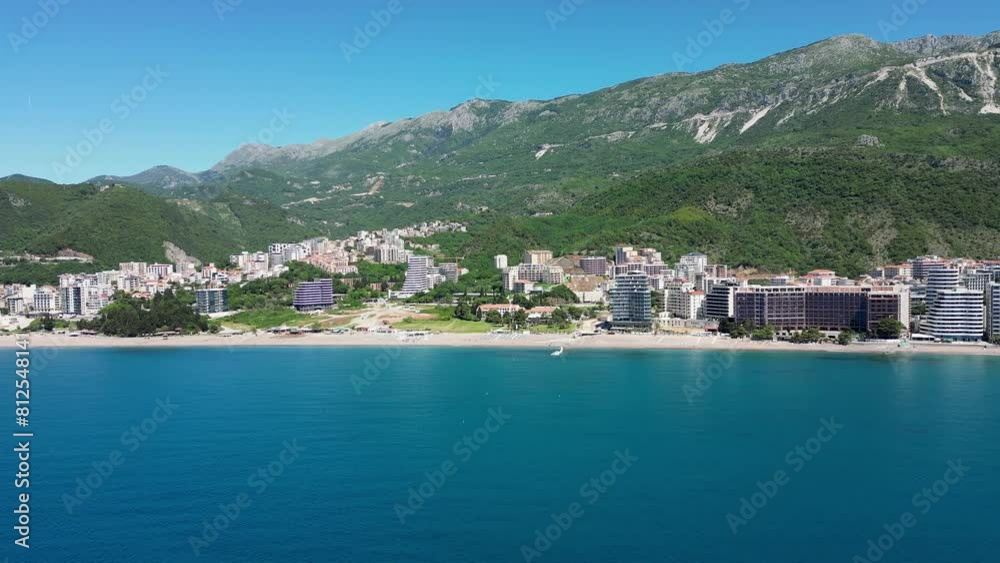 Aerial view of Becici resort in Budva, Montenegro