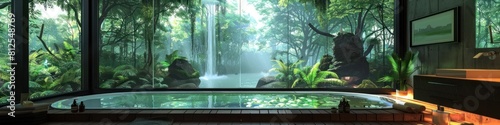 Lush Holodeck Haven Transformative Virtual Oasis for Tranquil Bathing Experiences