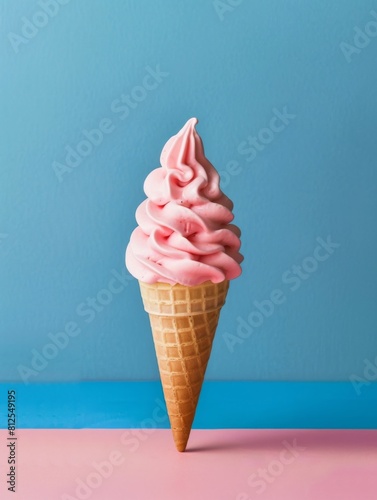 Colorful Ice Cream Concept Vibrant Dessert Design for Chilled Text Treatment photo