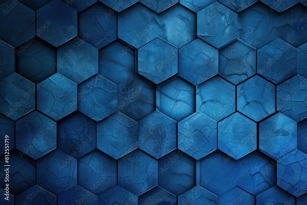 custom made wallpaper toronto digitalAbstract blue hexagonal pattern background with geometric shapes and textured surface for modern design, contemporary style, and architectural inspiration