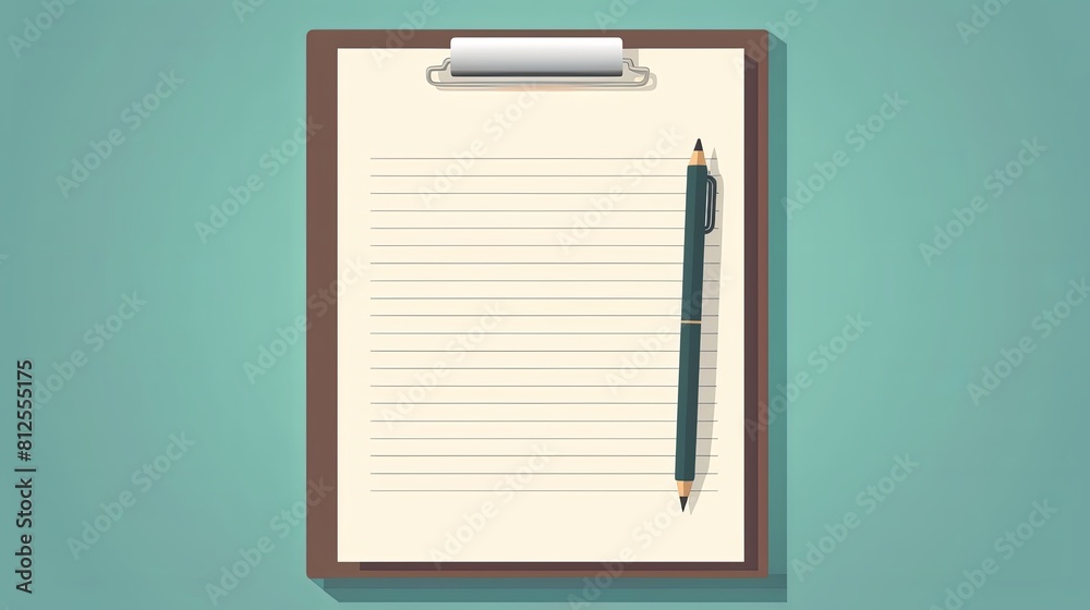 A clipboard with a pen on it A clipboard with a pen on it