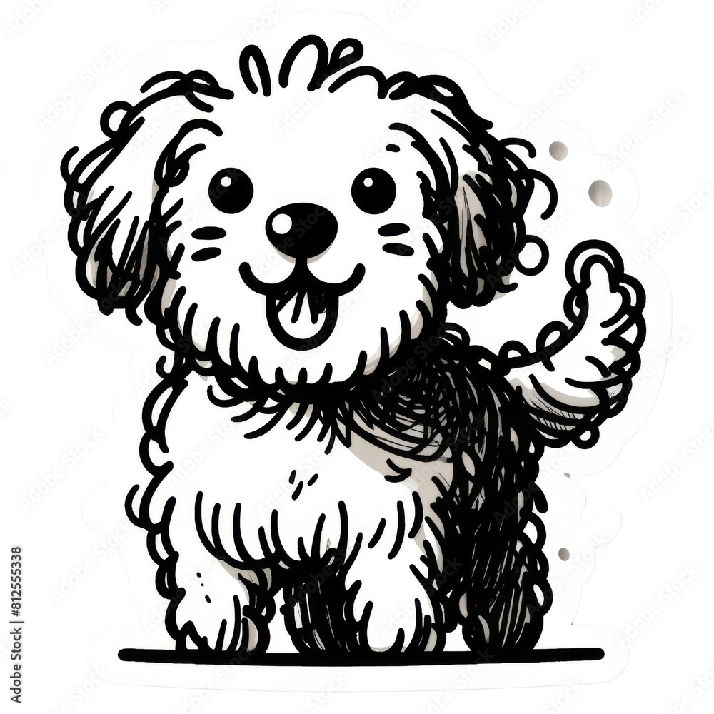 Sticker of a cartoon dog. Illustration on a transparent background. Sticker of a cartoon dog. Illustration on a transparent background.