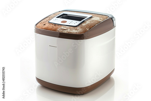 A versatile bread maker with gluten-free and whole wheat bread options and a rapid bake cycle isolated on a solid white background.