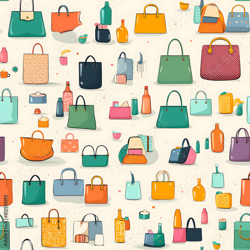 Shopping seamless pattern  the beauty of design for many different graphic works