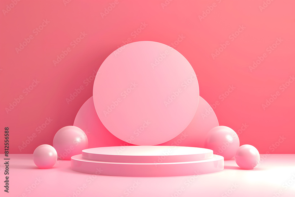 Geometric minimal scene, design for cosmetic or product display podium 3d render. Generative Ai. Geometric minimal scene, design for cosmetic or product display podium 3d render. Generative Ai.