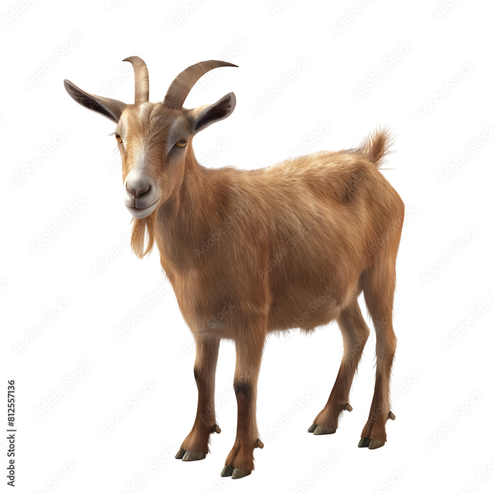 Brown goat Isolated on transparent background Brown goat Isolated on transparent background