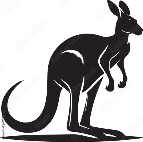 Kangaroo silhouette,Kangaroo Vector illustration, Kangaroo isolated on white background