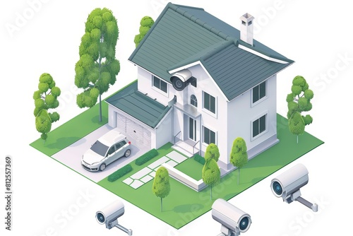 Secure your home with a modern surveillance camera system, featuring monitored real-time systems for high-resolution video recording and smart system integration.