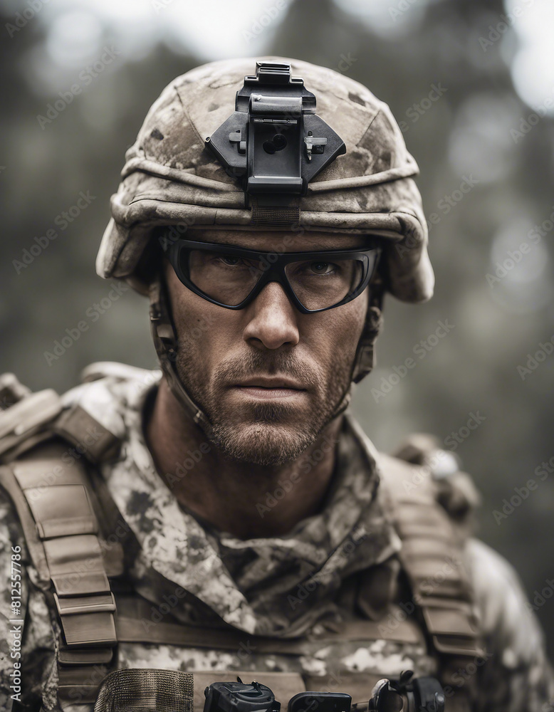 portrait of American commando with camouflaged face, isolated white background.
portrait of American commando with camouflaged face, isolated white background.