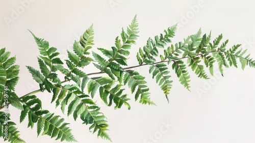 Detailed view of a fern branch