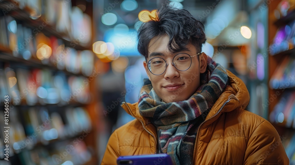 Chinese teen entrepreneur designing a mobile app for online shopping