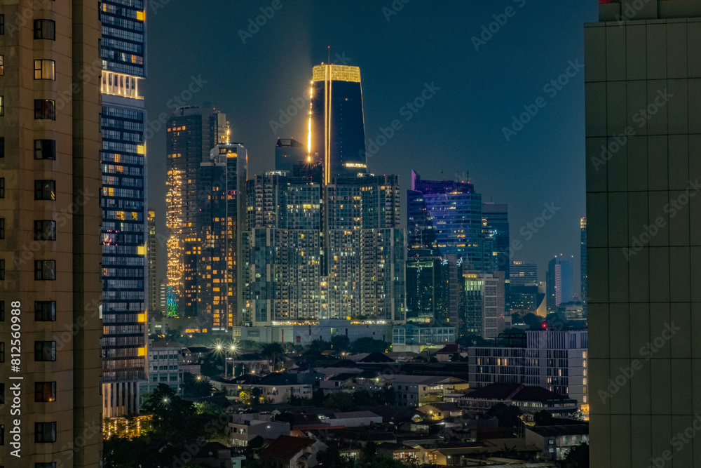 Naklejka premium Jakarta city at night