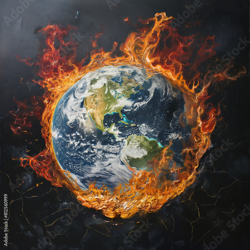 burning planet earth, global boiling 