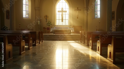 Empty space with a silhouette of a cross and copy of the Prayer of St. Francis  allowing for messages of love or service