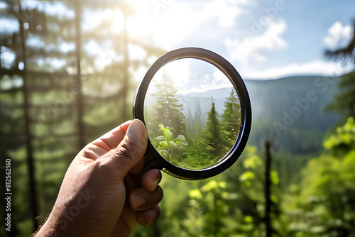 hand holding magnifying glass