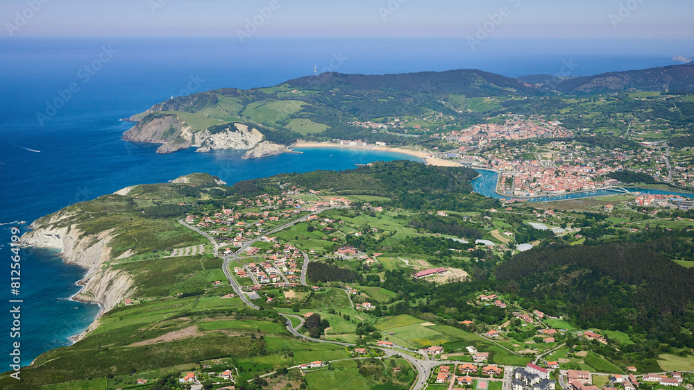 Aerial view of Biscay coastal with Sopelana, Plentzia and Gorliz Aerial view of Biscay coastal with Sopelana, Plentzia and Gorliz