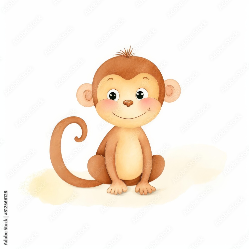 Obraz premium monkey drawing, water color style