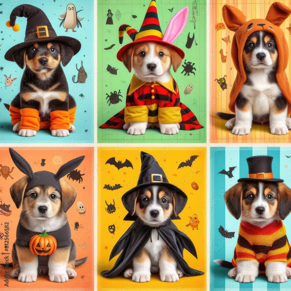 A collage of a dog wearing clothing art harmony has illustrative meaning card design illustrator. A collage of a dog wearing clothing art harmony has illustrative meaning card design illustrator.