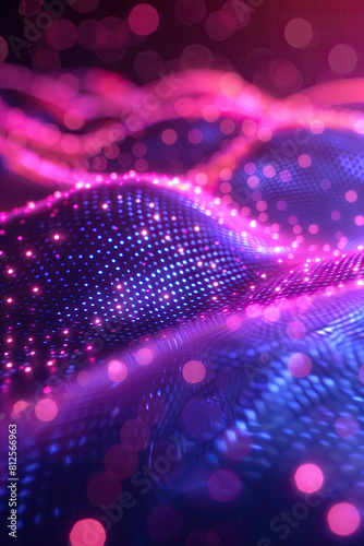 wave particles with depth of field and bokeh lights