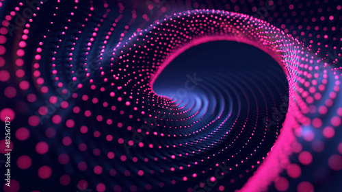 Abstract of chaotic particles. Futuristic background with dynamic waves.