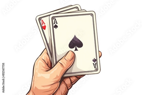 Isolated Gin Rummy Card Hand for Card Game and Gambling. 