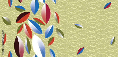 abstract leaves border elegance fashion decorative artistic element floral background seamless pattern design illustration pink blue olive green color combination for digital home textile and apparels