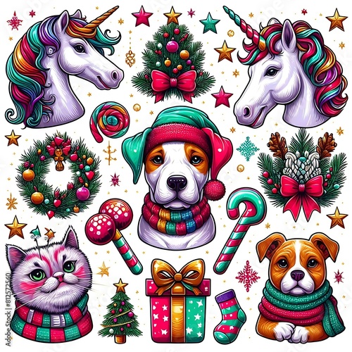 unicorn cat and dog animals art attractive has illustrative meaning has illustrative meaning used for printing illustrator.