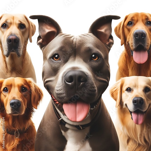 Many dogs with their tongue out image art realistic used for printing illustrator