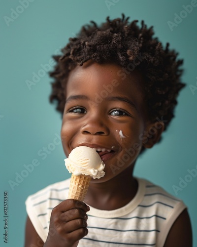 Black boy with ice cream