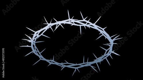 Simple silhouette of a crown of thorns, symbolizing Christ's sacrifice in minimalist style photo