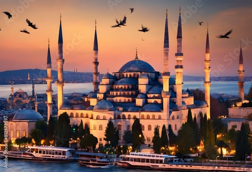 A view of the Blue Mosque in Istanbul in Turkey