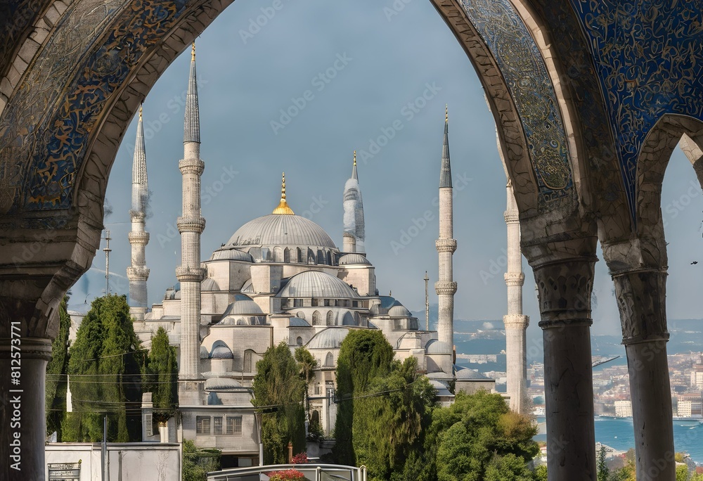 Fototapeta premium A view of the Blue Mosque in Istanbul in Turkey