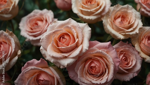 photo of a bunch of beautiful pink roses made by AI generative