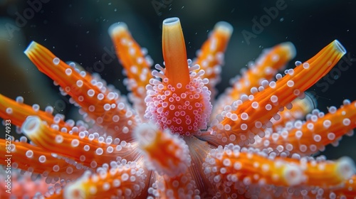 Macro detail of a Red Slate Pencil Sea Urchin (Heterocentrotus mamillatus); Maui, Hawaii, United States of America Generative AI photo