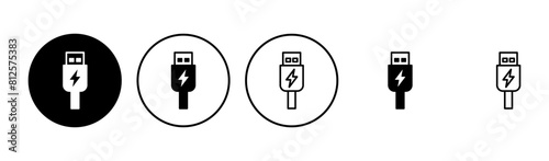 Usb icon set. Flash disk icon vector