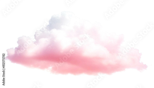 hellrosa weiße wolke isoliert auf weißen Hintergrund, Freisteller photo