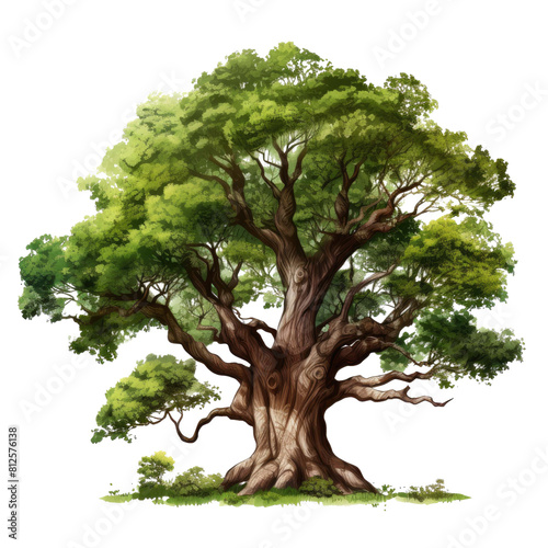 big tree isolated on a white transparent background