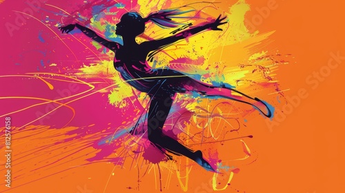 Vibrant colors and dynamic composition in a modern dance poster