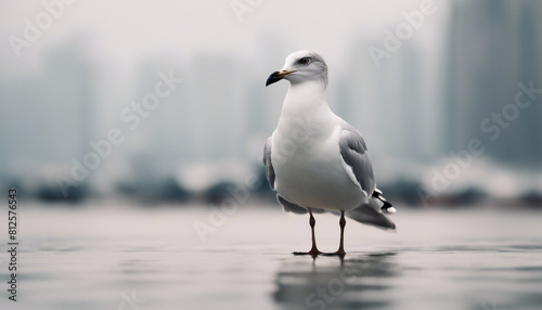 seagull, isolated white background, copy space for text
 photo