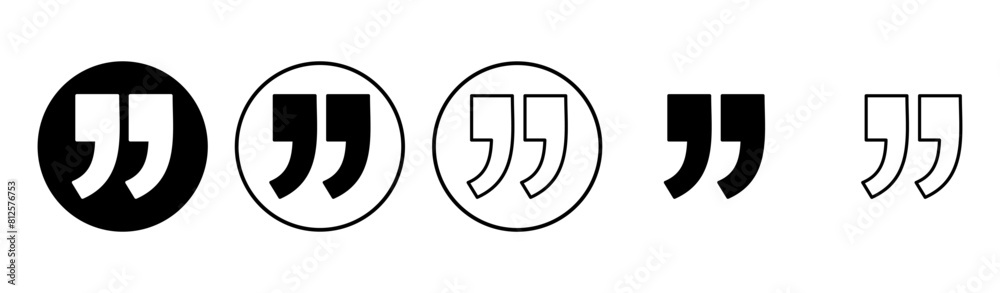 Quote icon set. Quotation mark symbol. Quote icon set. Quotation mark symbol.
