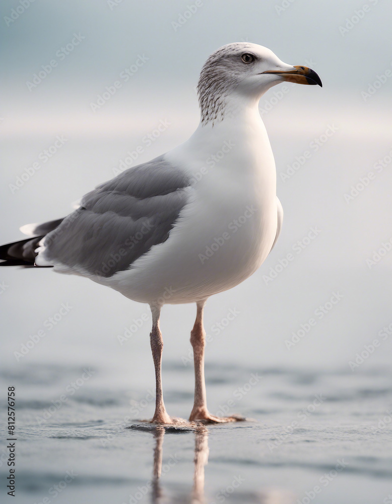 Fototapeta premium seagull, isolated white background, copy space for text 