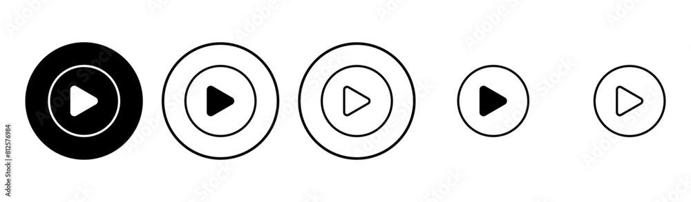 Play Icon set. Play button vector icon Play Icon set. Play button vector icon
