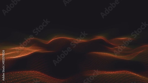 Lines abstract. Wave pattern. Dotted lines. Neon waves. particles background. Seamless loop. Blue and violet gradient 