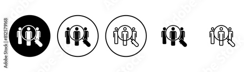 Hiring icon set. Search job vacancy icon. Human resources concept. Recruitment