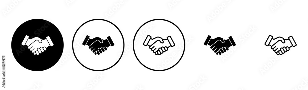 Handshake icon set. business handshake. contact agreement Handshake icon set. business handshake. contact agreement