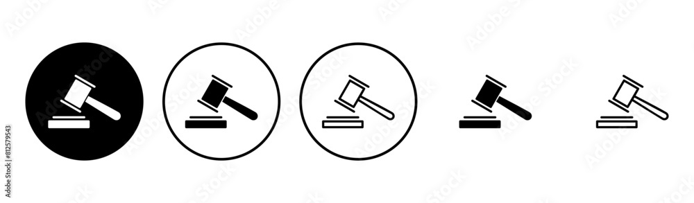 Gavel icon set. judge gavel icon vector. law icon vector. auction hammer Gavel icon set. judge gavel icon vector. law icon vector. auction hammer
