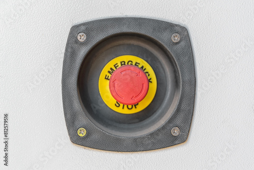 red emergency stop button of the electric unit photo