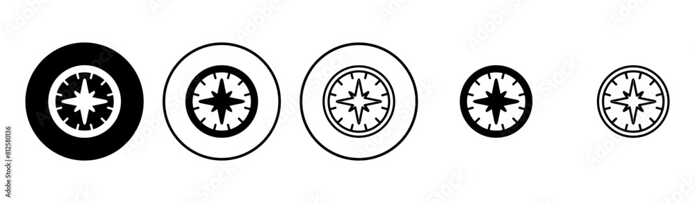 Compass icon set. arrow compass icon vector Compass icon set. arrow compass icon vector