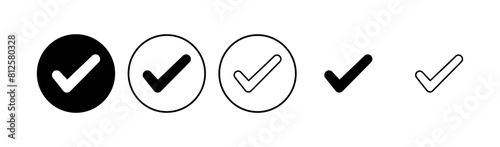 Check mark icon set. Check mark icon. Tick mark symbol vector