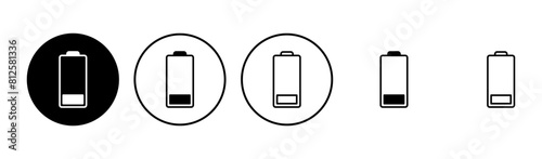 Battery icon set. battery charge level. battery charging icon